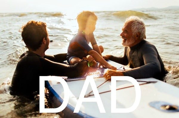 Happy Father's Day - Family on surfboard