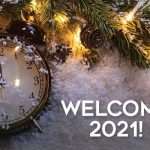 Happy New Year and Welcome 2021 Clock at midnght