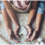 A mother's day story showing mother and daughter baking
