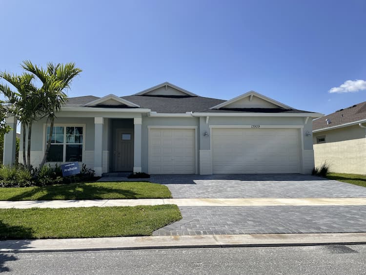 Del Webb singe story home with 3 car garage in a 55+ community that is very popular with relocating downsizers